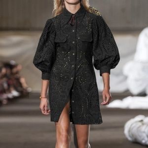 Ganni Broderie anglaise cotton mini dress